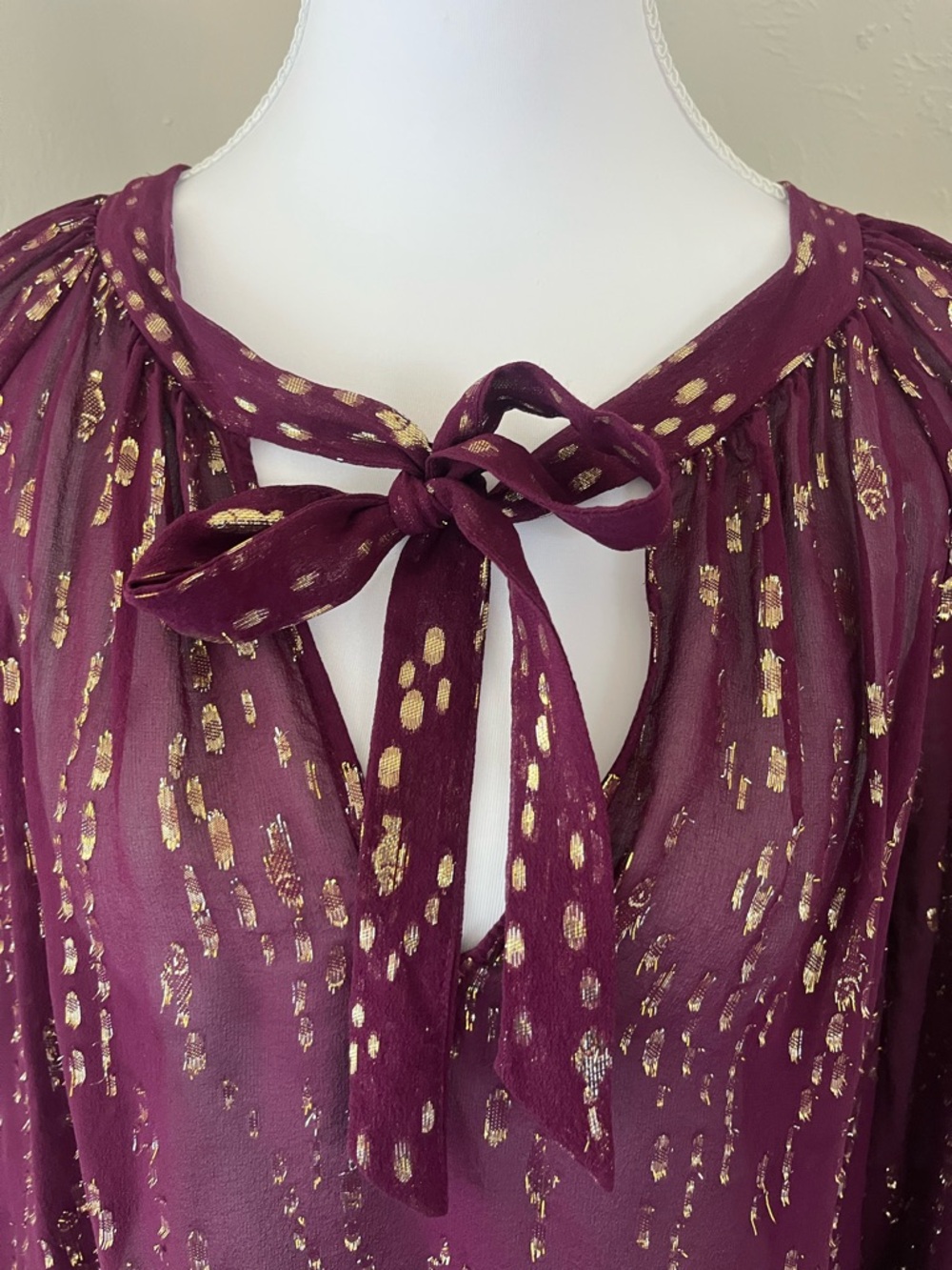 Lilly Pulitzer Plum V-Neck Tank with Gold Foil Detail